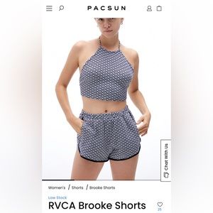 RVCA Brooke shorts in multi NWT